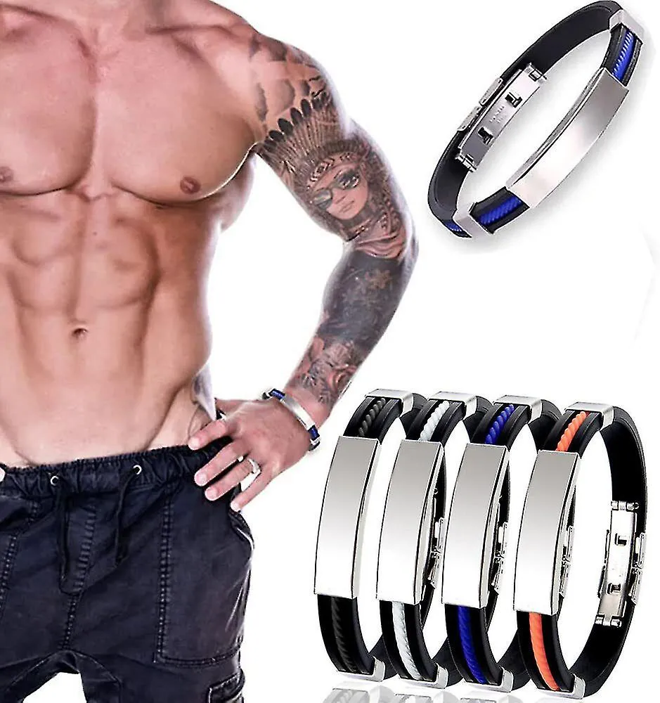 2x Titanium Detox Lymphunclog Wristband Hombres pulseras magnéticas para la energía