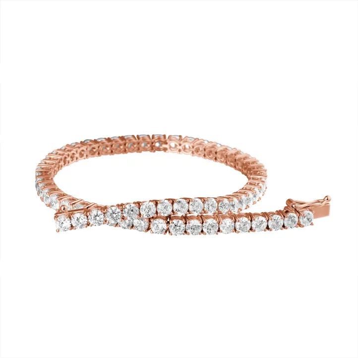 7.80 quilates pulsera rivièra diamante en oro rojo 