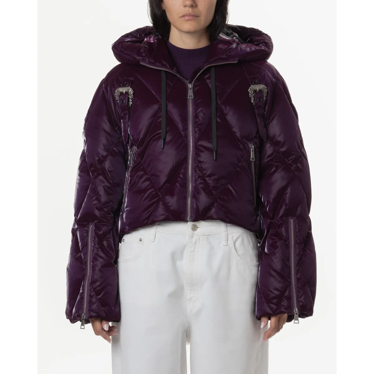 Abrigo corto acolchado Versace Jeans Couture 77HAUD14 Morado
