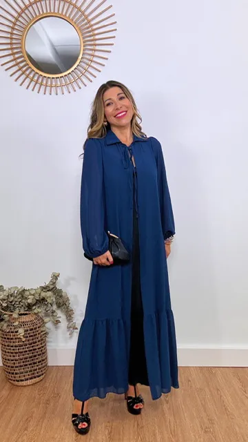 Abrigo Gasa Azul Marino