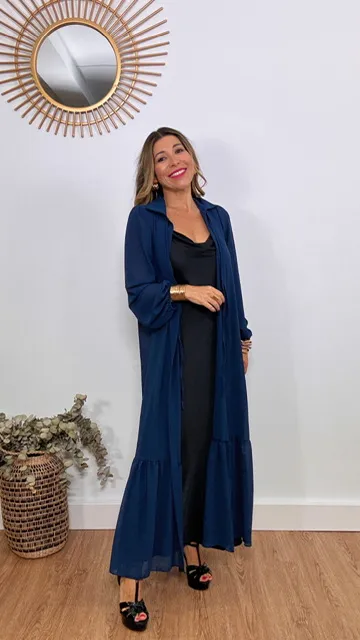 Abrigo Gasa Azul Marino
