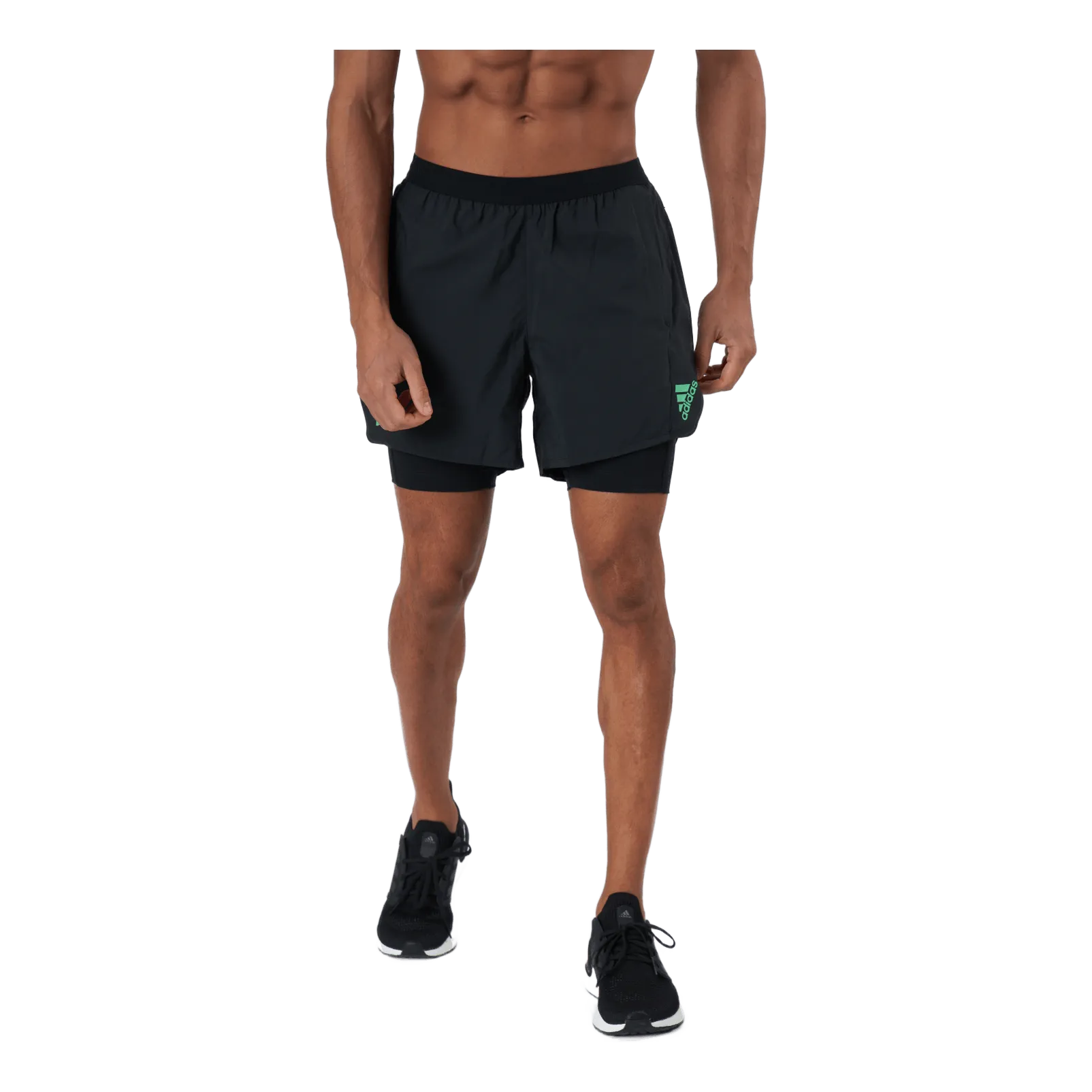 Adidas Adizero 2In1 Short Men Black / Semi Screaming Green