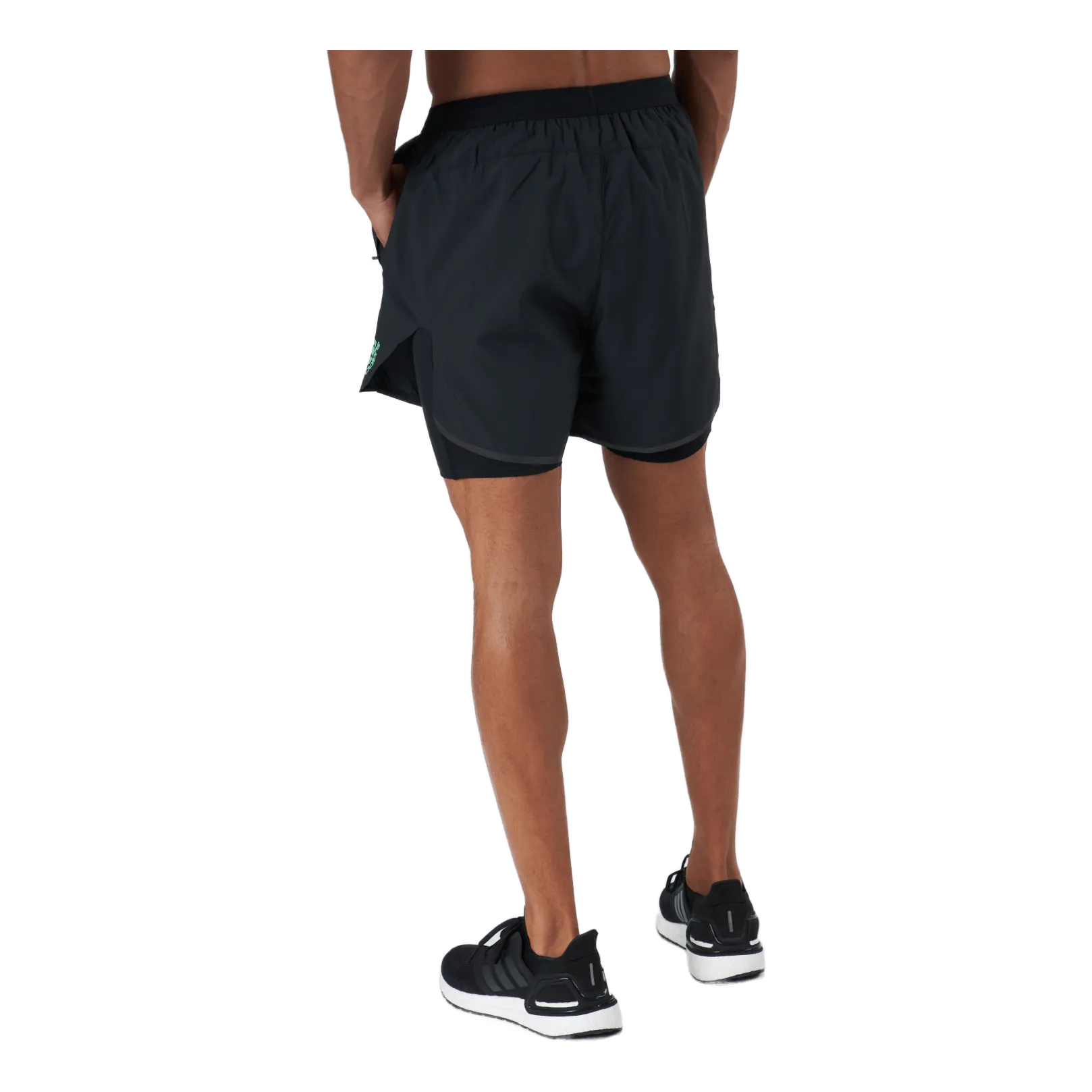 Adidas Adizero 2In1 Short Men Black / Semi Screaming Green
