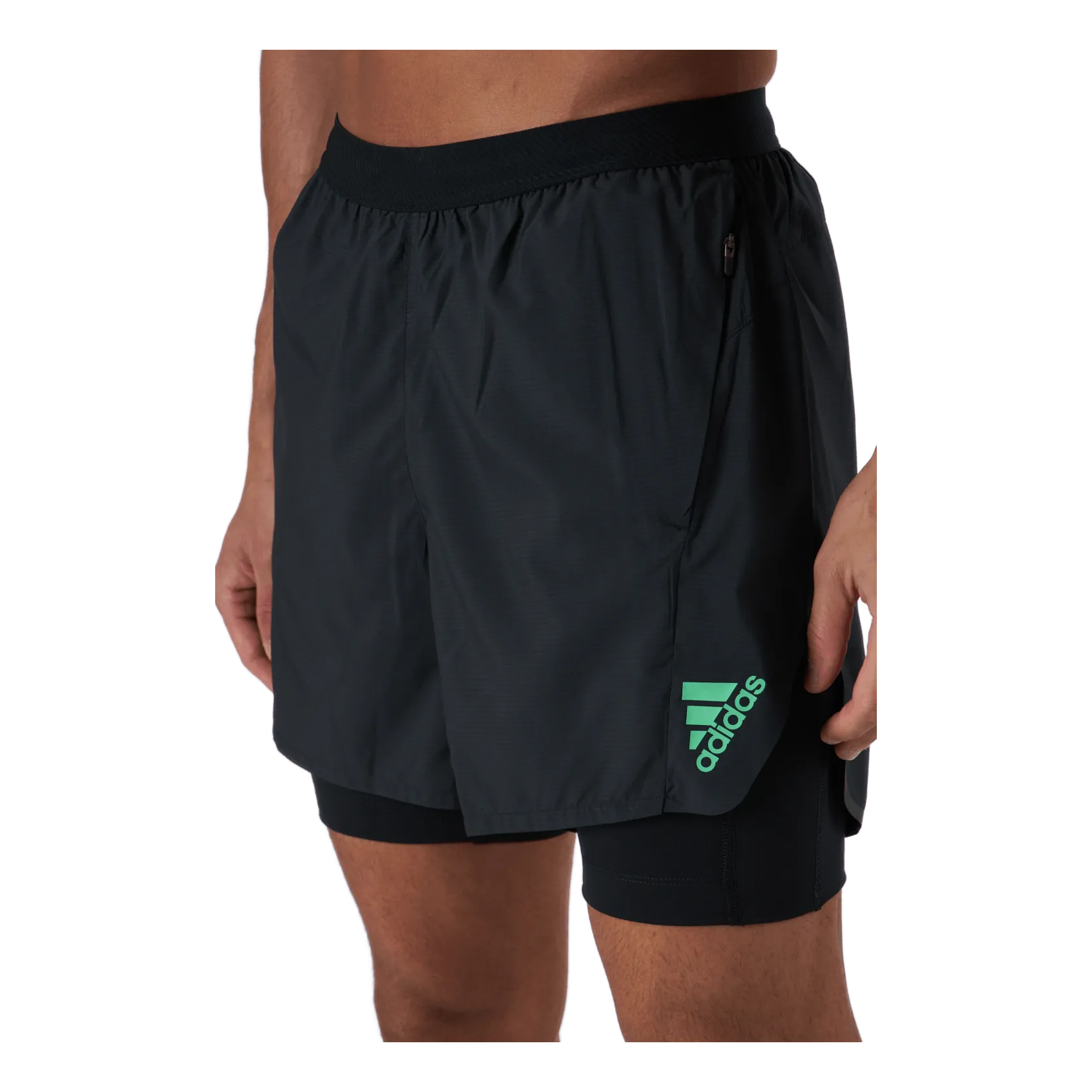 Adidas Adizero 2In1 Short Men Black / Semi Screaming Green