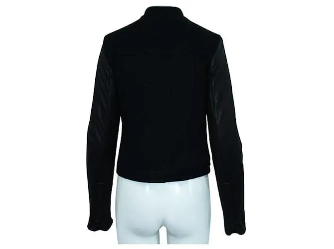 Alexander Wang Chaqueta negra con mangas de cuero Negro 