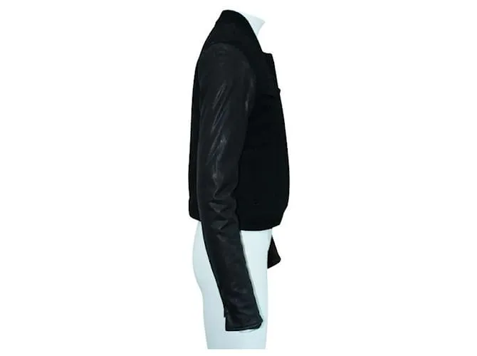 Alexander Wang Chaqueta negra con mangas de cuero Negro 