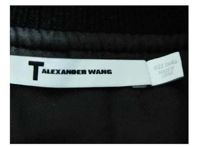 Alexander Wang Chaqueta negra con mangas de cuero Negro 