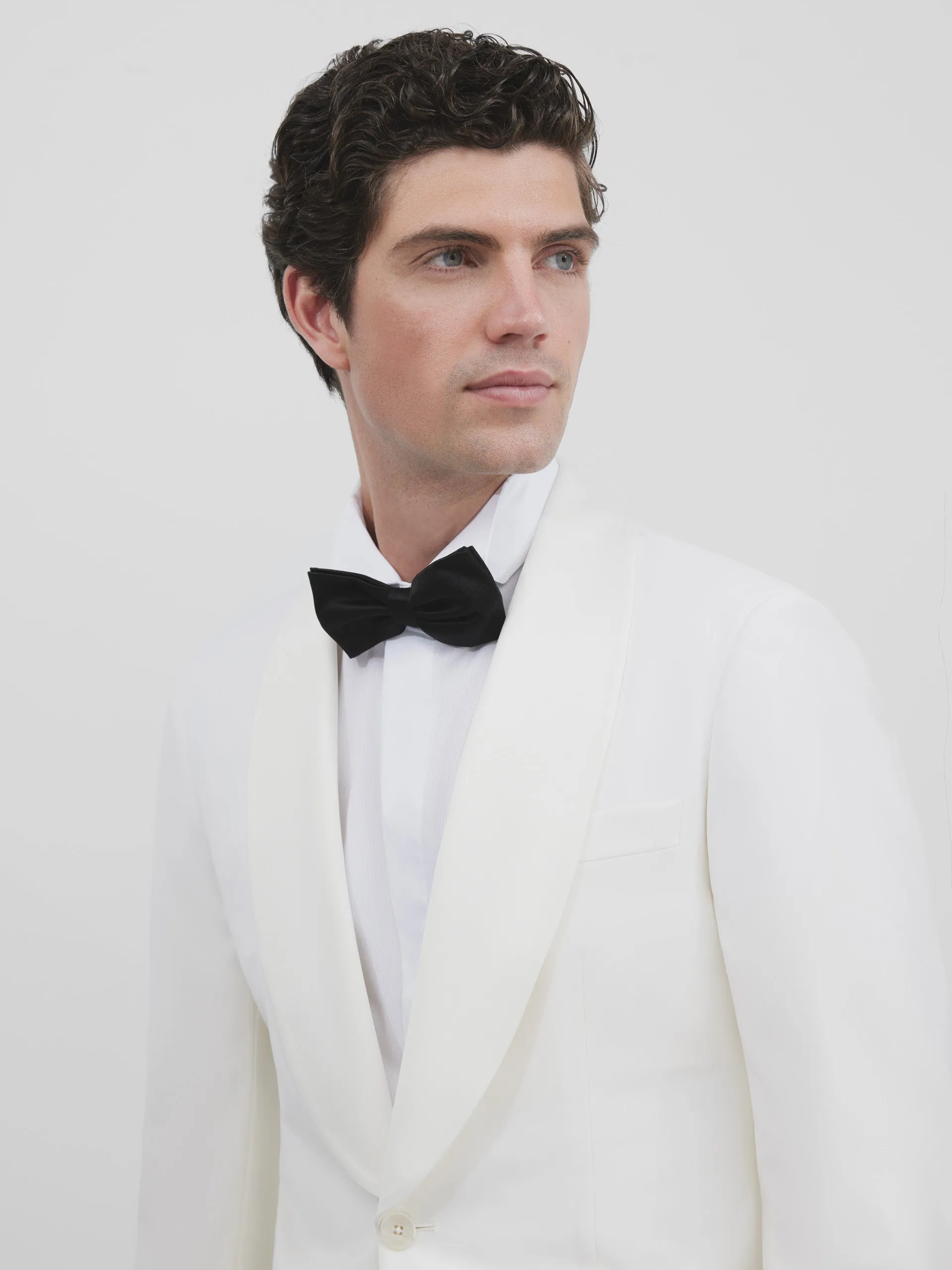 Americana esmoquin silbon blanco