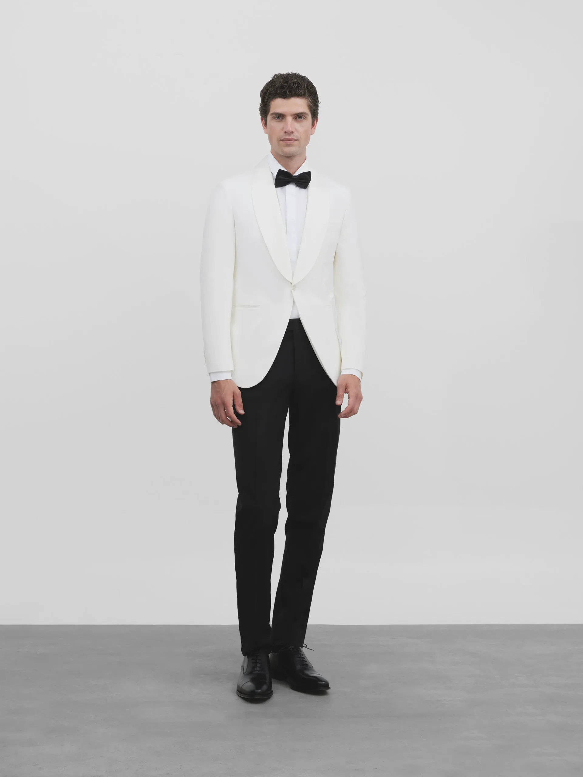 Americana esmoquin silbon blanco