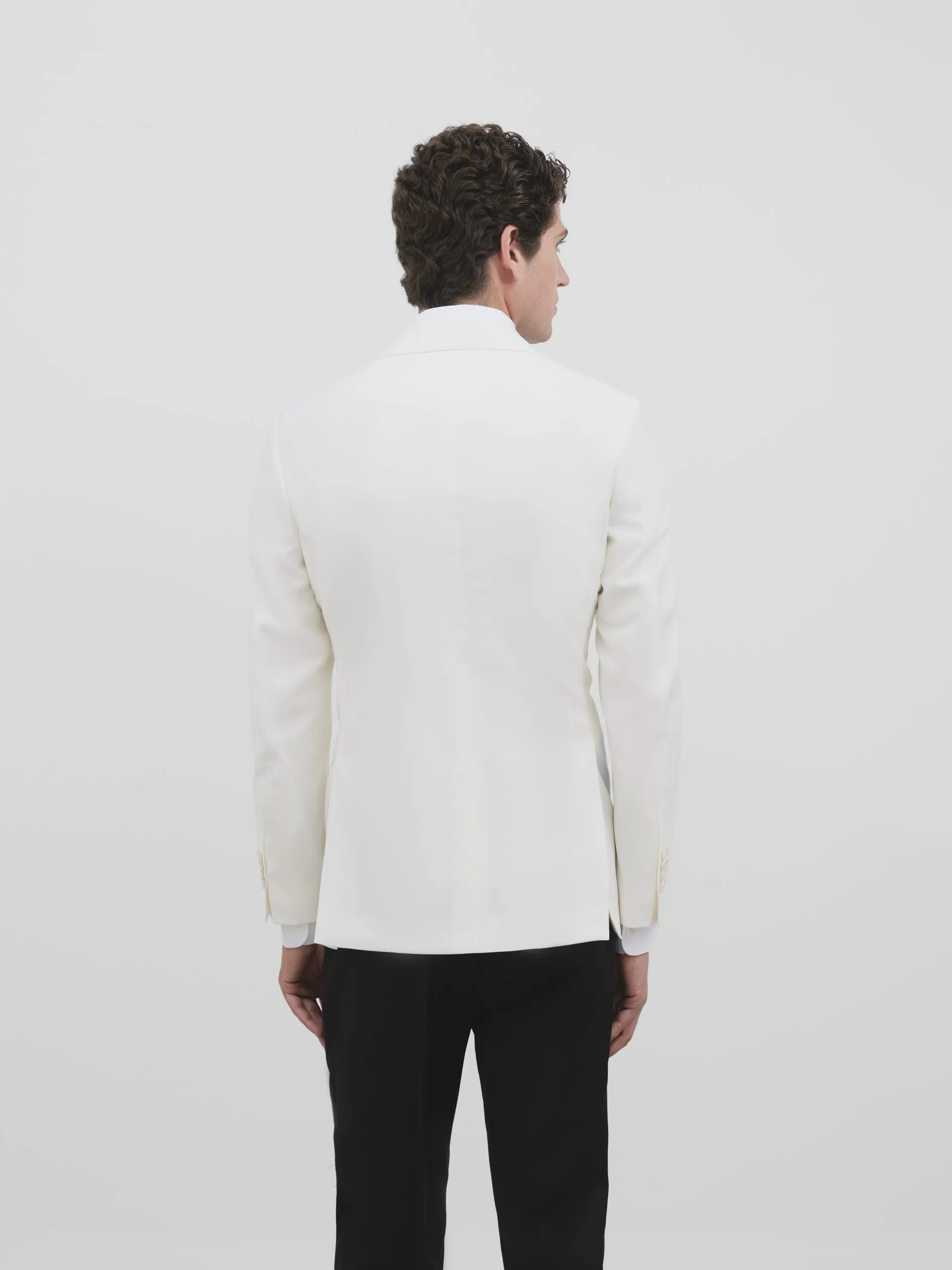Americana esmoquin silbon blanco