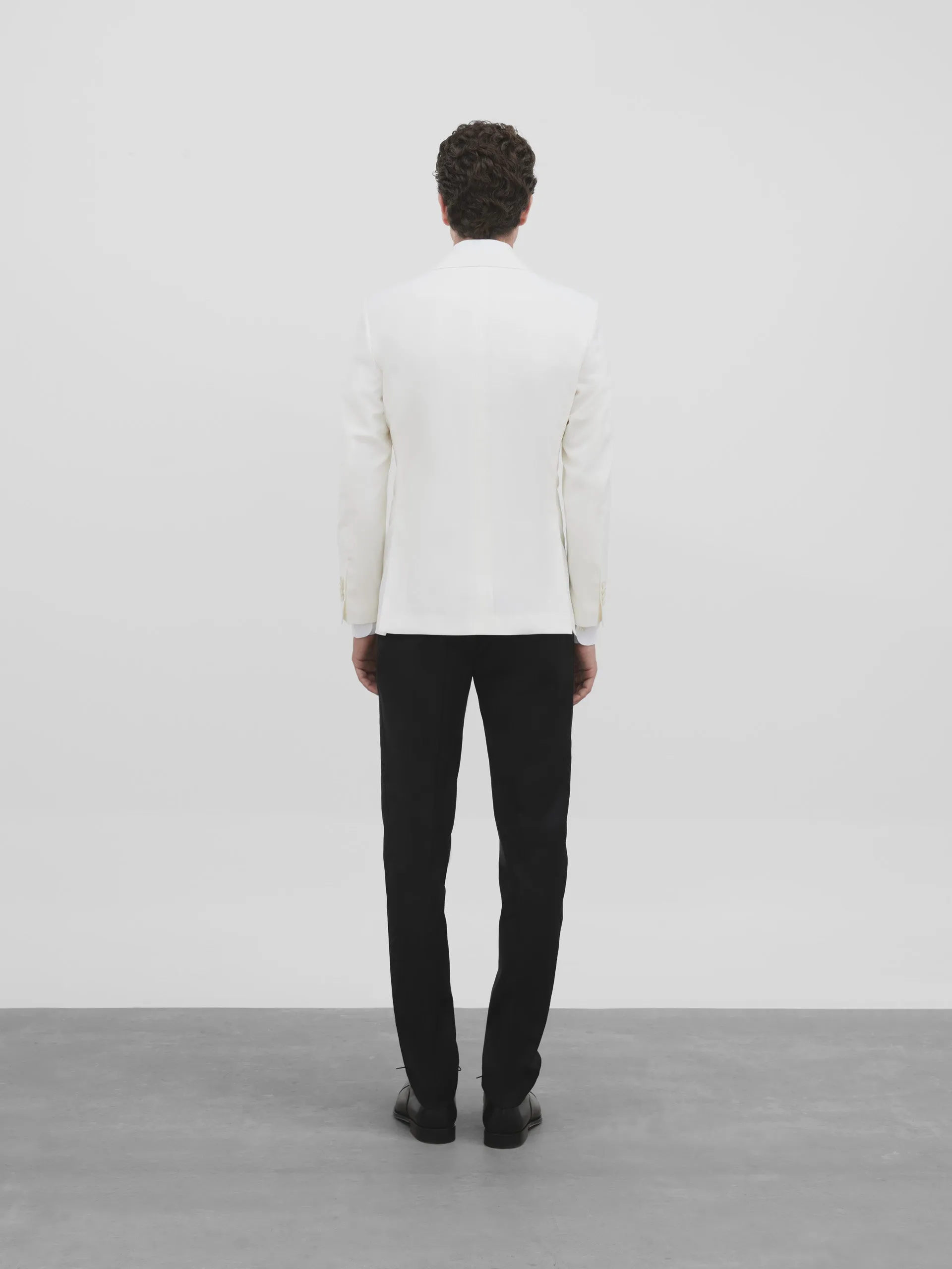 Americana esmoquin silbon blanco