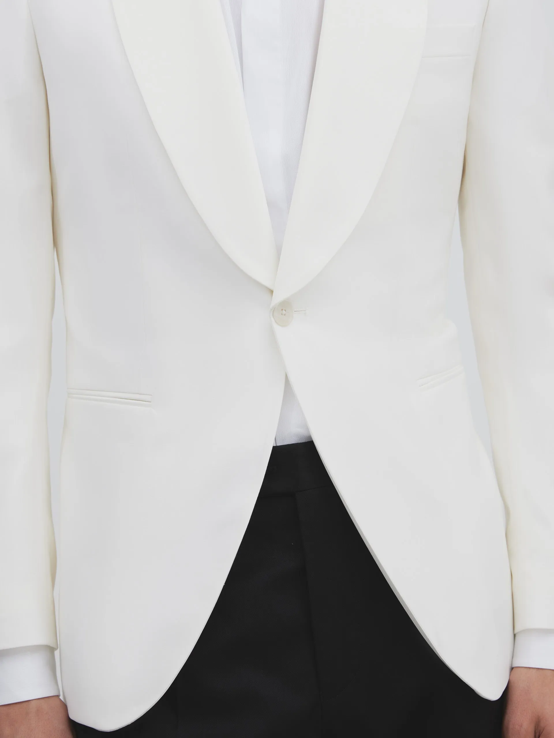 Americana esmoquin silbon blanco