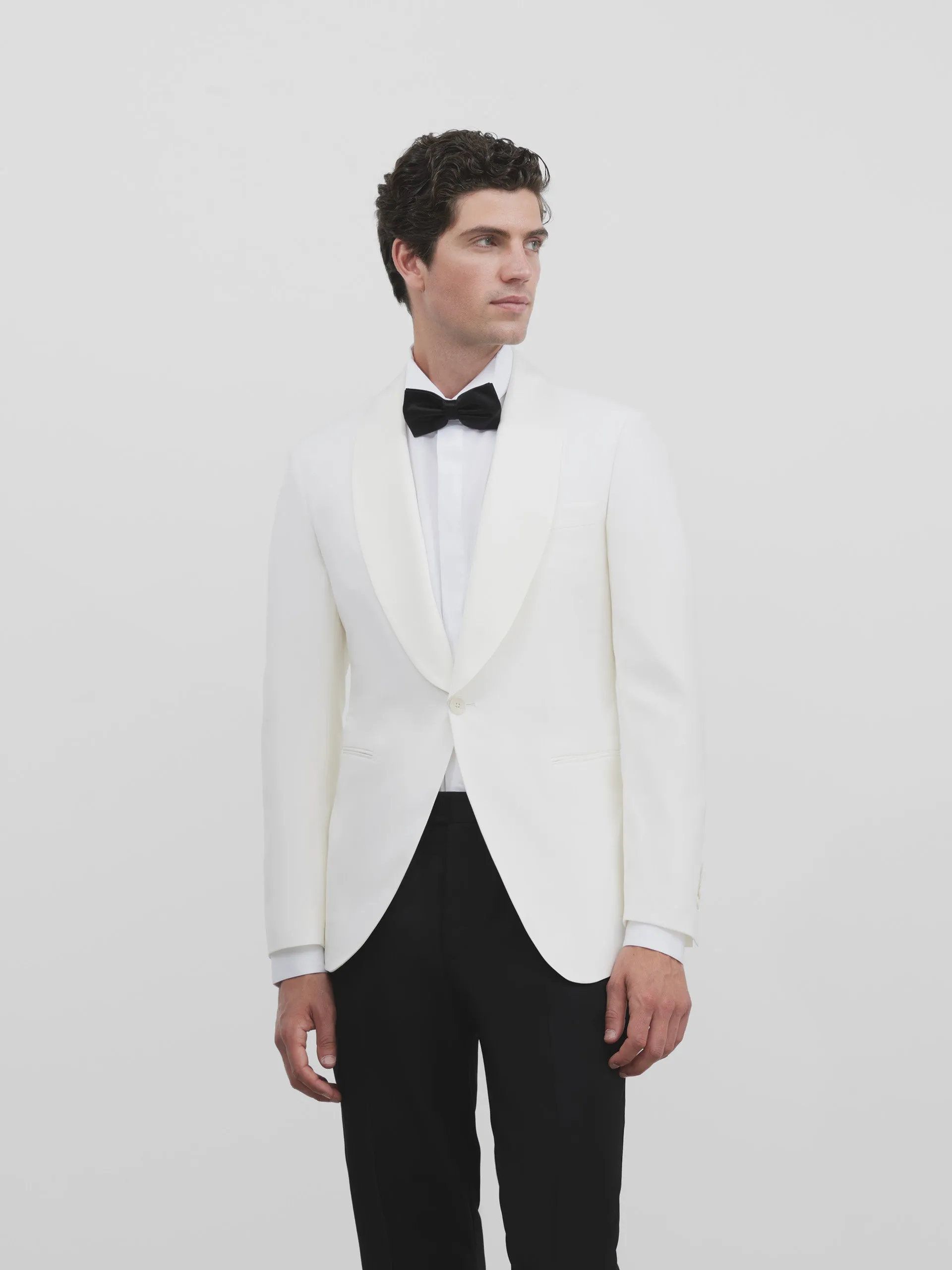 Americana esmoquin silbon blanco