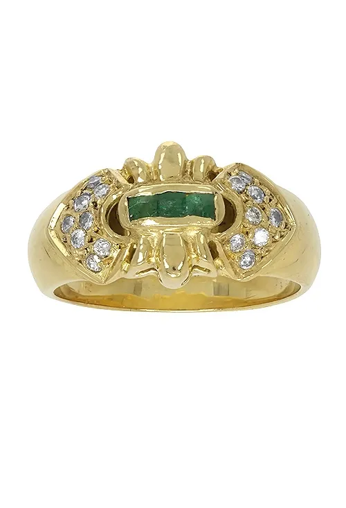 Anillo oro amarillo 18 ktes esmeraldas y diamantes 044_6474