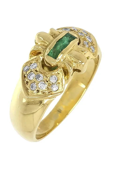 Anillo oro amarillo 18 ktes esmeraldas y diamantes 044_6474