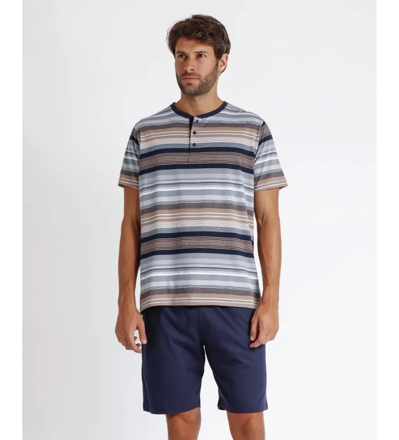 ANTONIO MIRO PIJAMA TAPETA MANGA CORTA MACKENZIE  MARINO
