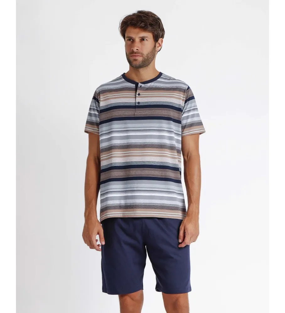 ANTONIO MIRO PIJAMA TAPETA MANGA CORTA MACKENZIE  MARINO