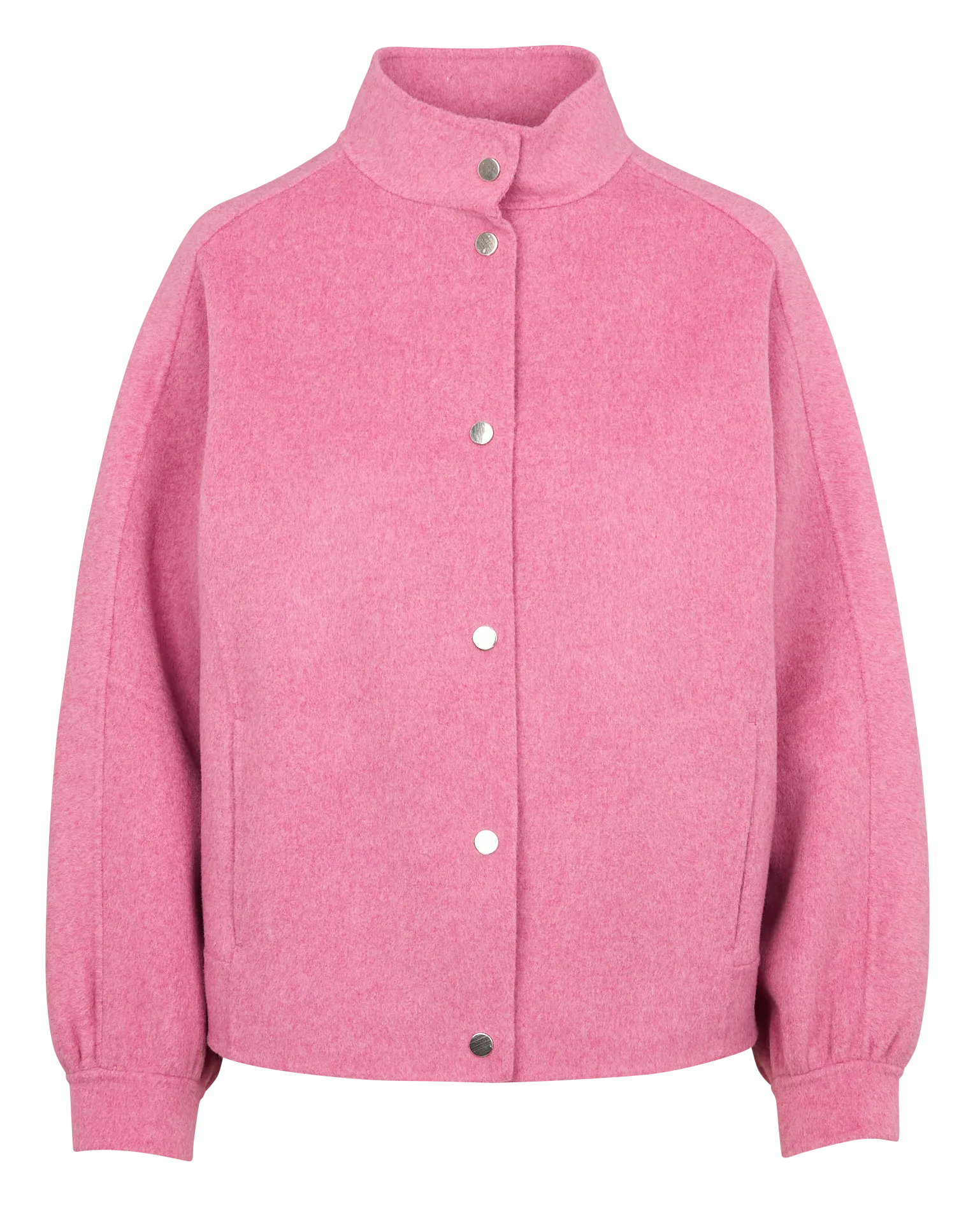ARTHUR  CHAQUETA HOLGADA DE MEZCLA DE LANA CON CUELLO ALTO EN ROSA