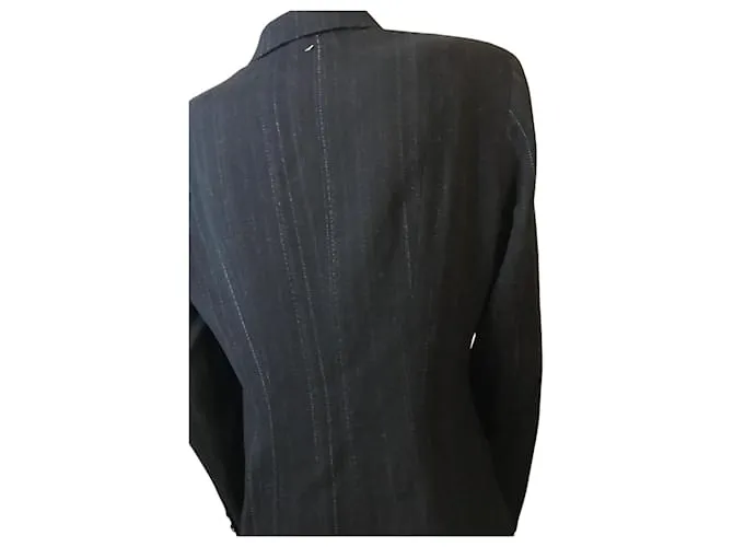 Autre Marque Chaqueta de lana y piel a rayas Marine Babini Negro 
