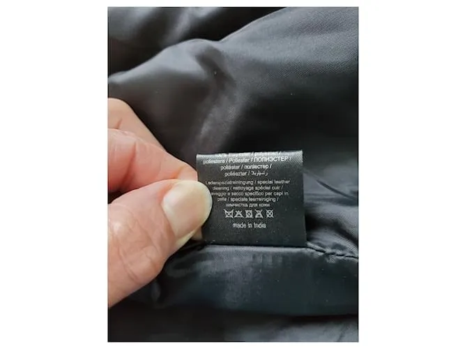 AUTRE MARQUE ISACO & KAWA  VESTIDO CORTO DE TIRANTES DE LENCERíA NEGRA DE CUERO T44 NEGRO 