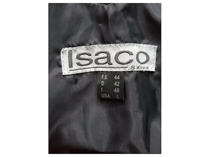 AUTRE MARQUE ISACO & KAWA  VESTIDO CORTO DE TIRANTES DE LENCERíA NEGRA DE CUERO T44 NEGRO 