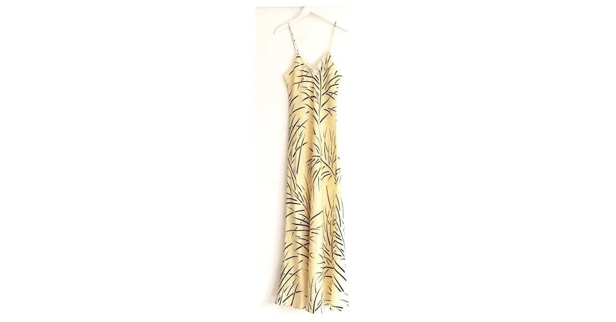 Autre Marque Vestido de seda amarillo con corsage de Rodarte. 