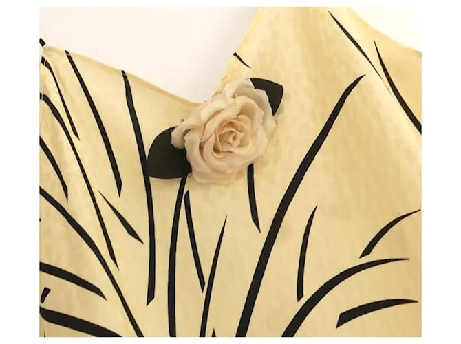 Autre Marque Vestido de seda amarillo con corsage de Rodarte. 