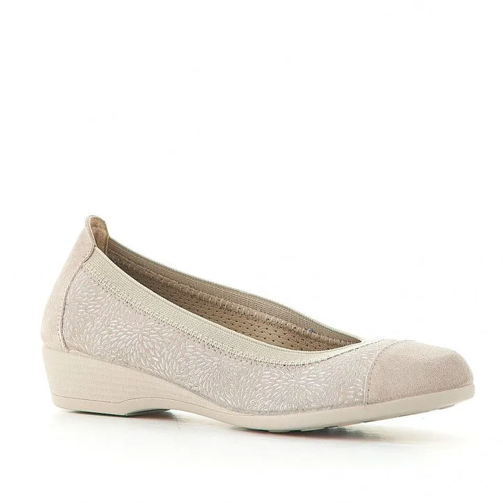 Bailarinas Vulladi con cuña y color crema