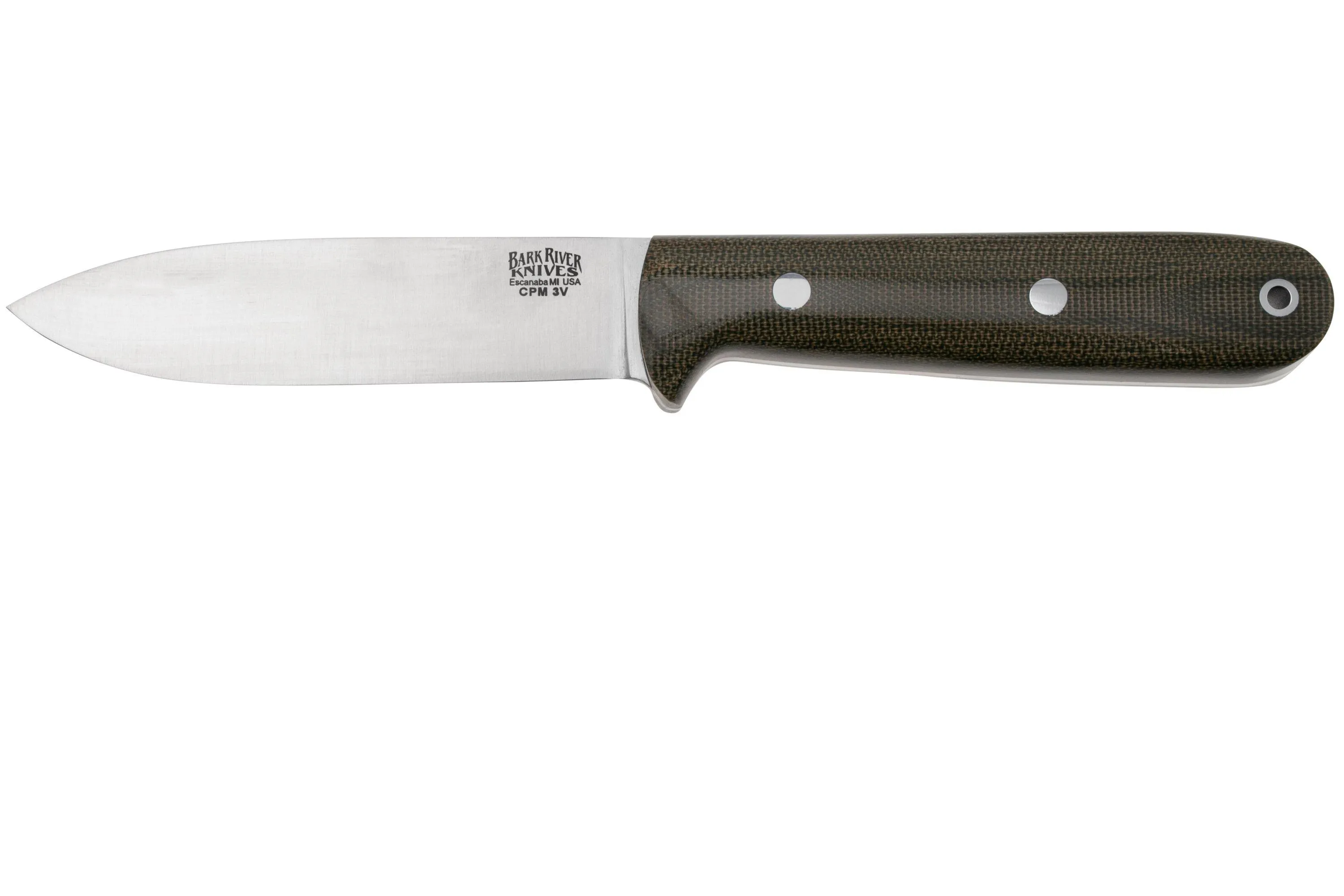 Bark River Kephart 4“ CPM 3V Green Canvas Micarta, cuchillo bushcraft