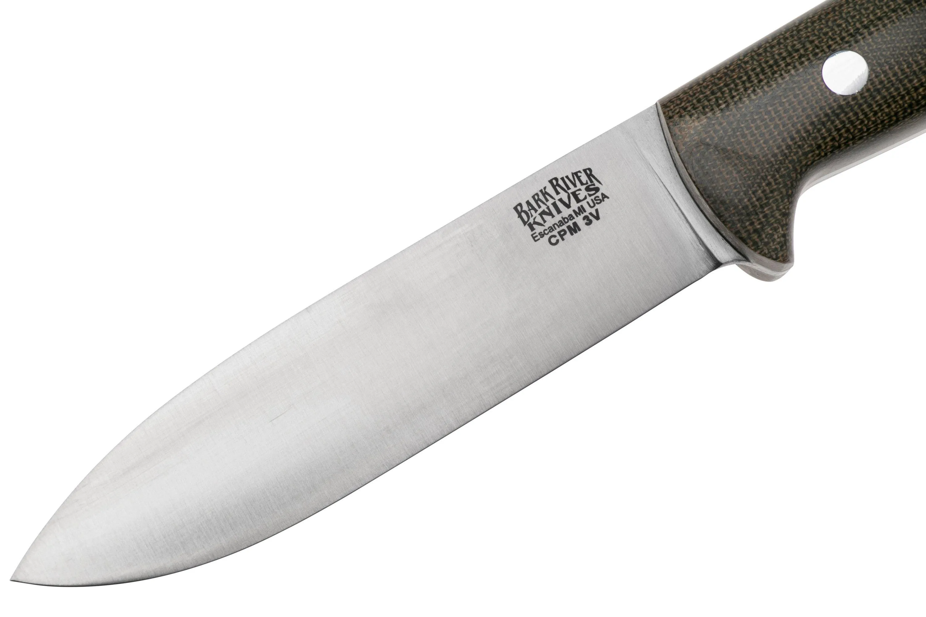 Bark River Kephart 4“ CPM 3V Green Canvas Micarta, cuchillo bushcraft