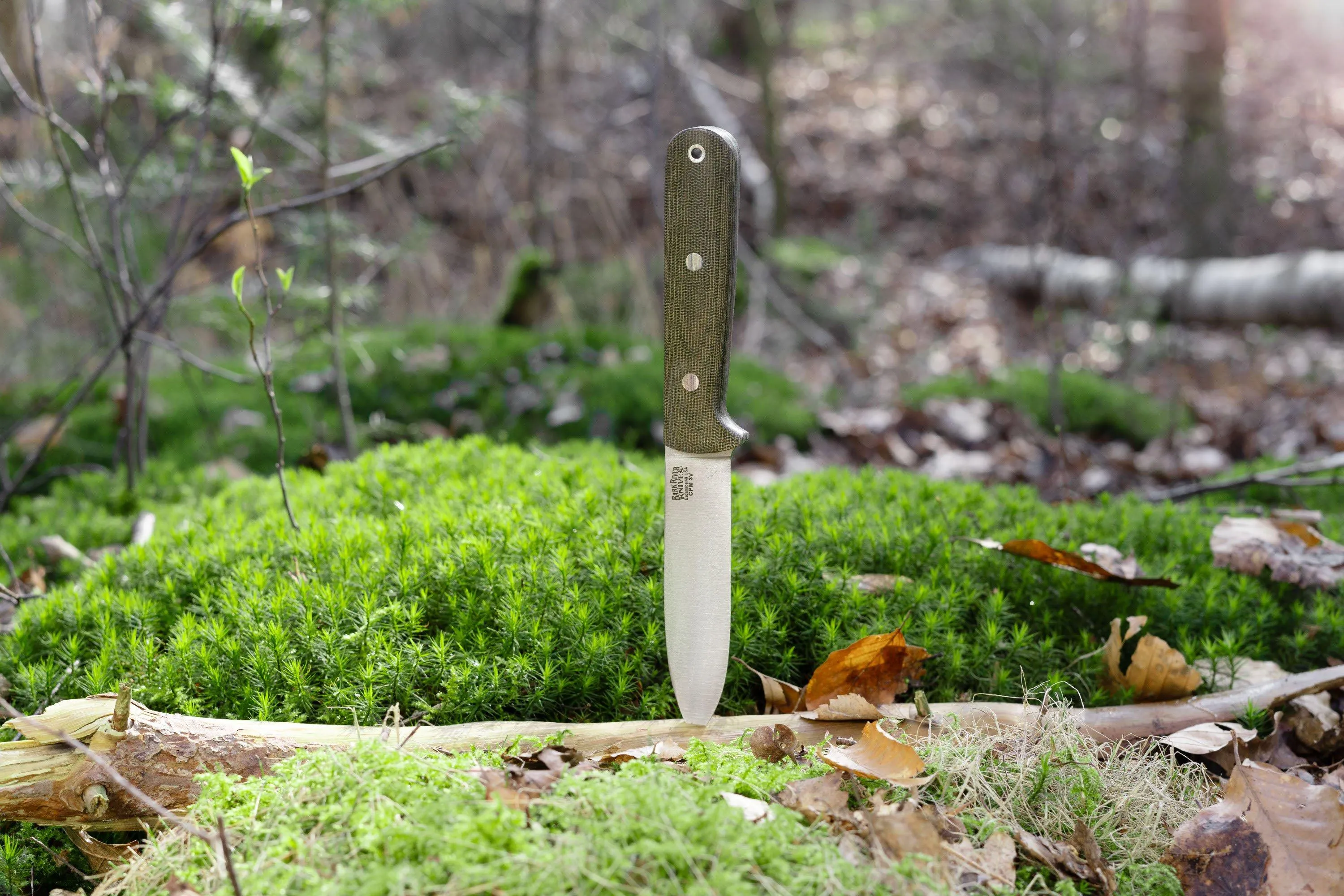 Bark River Kephart 4“ CPM 3V Green Canvas Micarta, cuchillo bushcraft