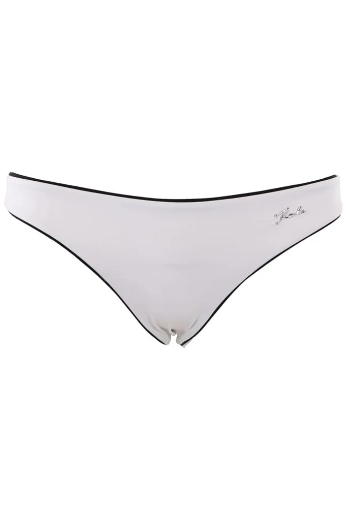 Bañador bicolor blanco y logo 