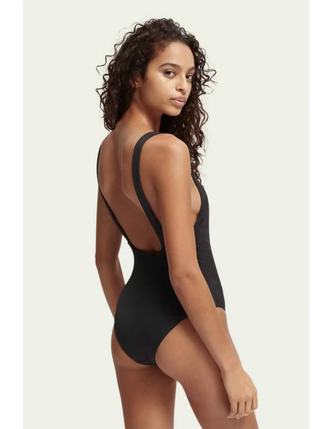 Bañador Botones Negro