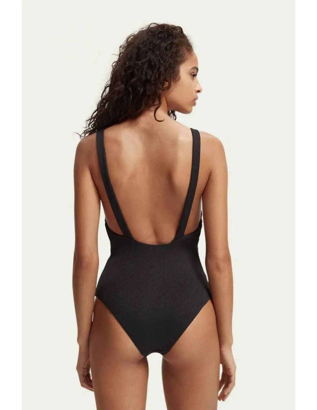 Bañador Botones Negro
