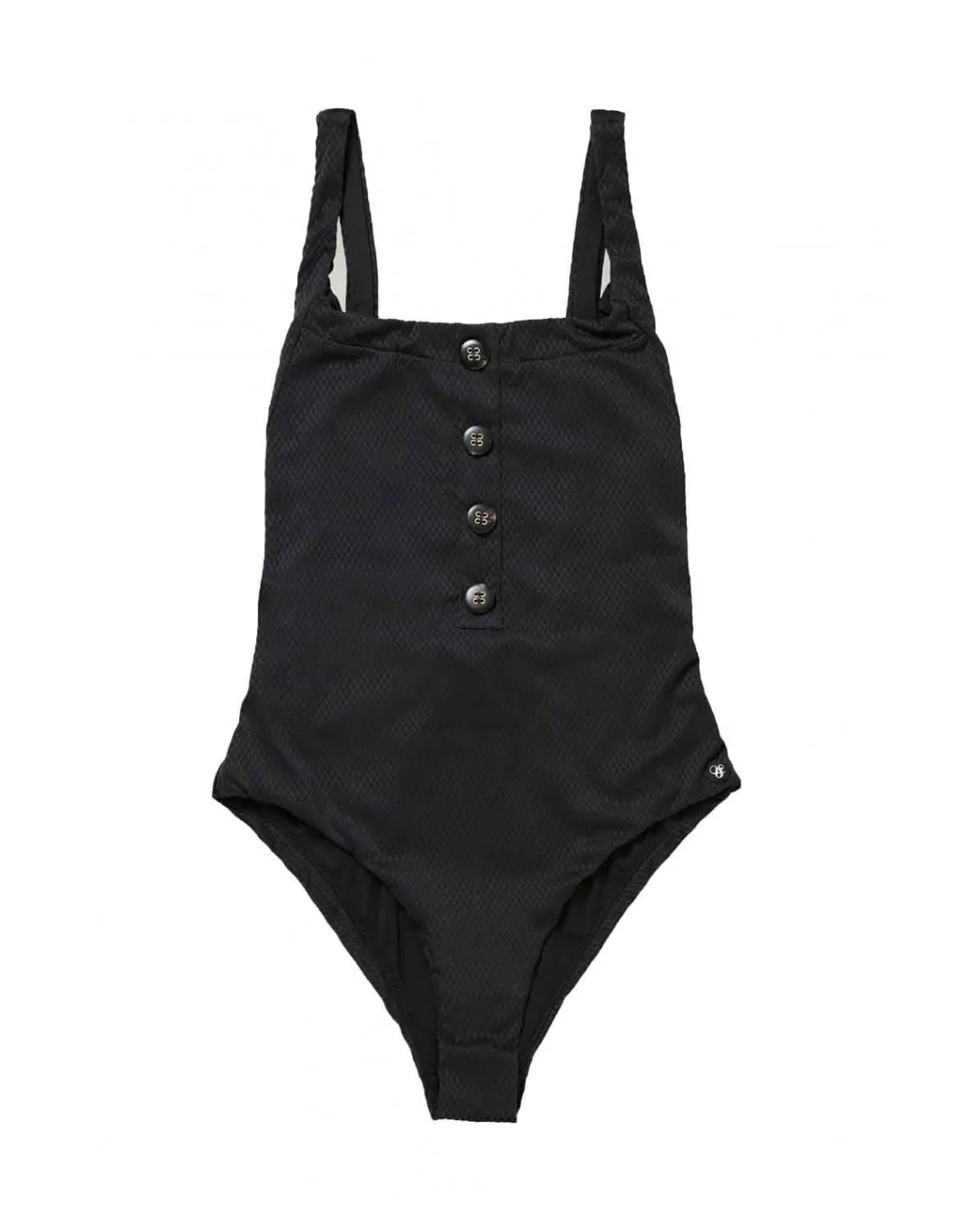 Bañador Botones Negro