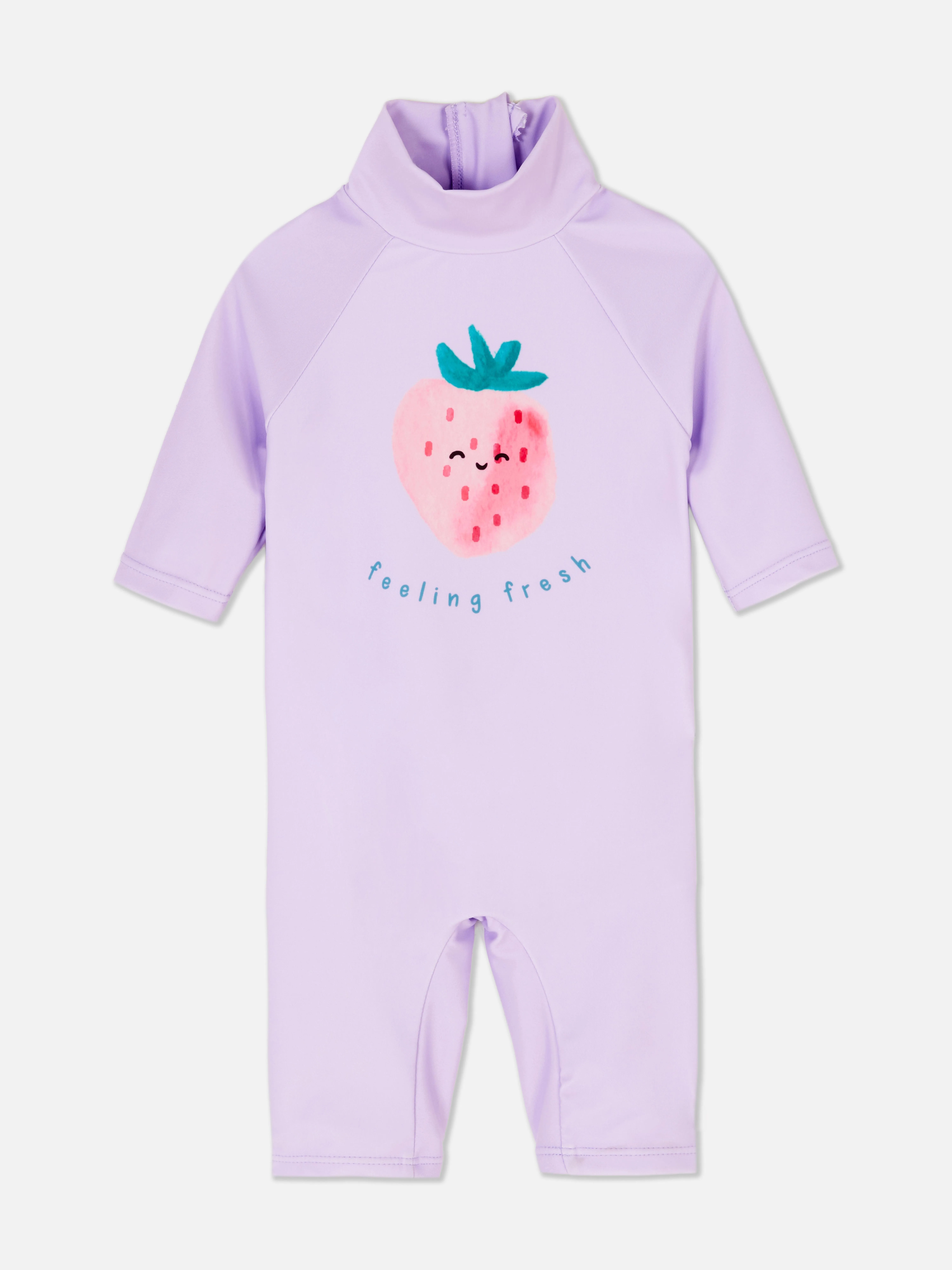 Bañador con cuello chimenea y fresas