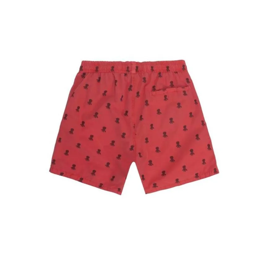 Bañador El Pulpo All Over Para Niños En Rojo
