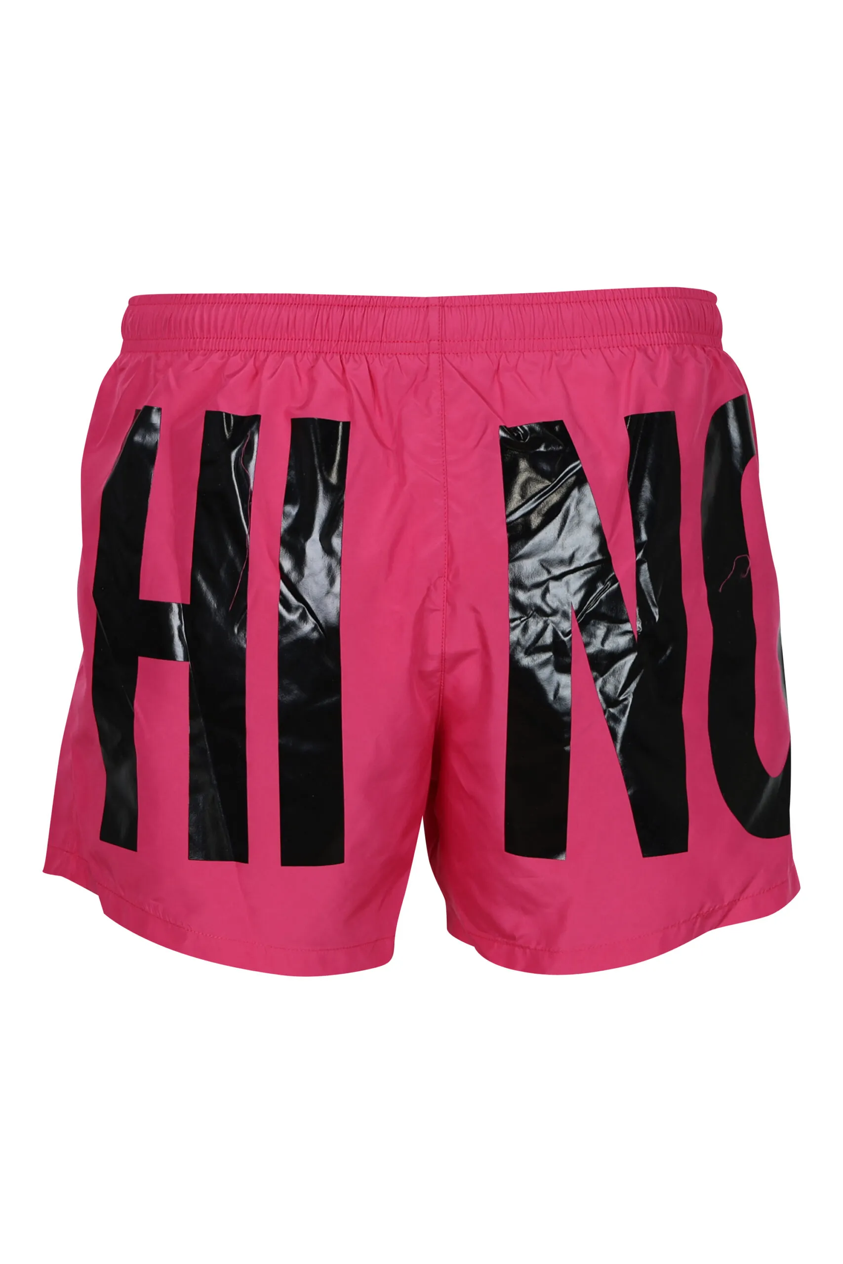 Bañador fucsia con maxilogo negro