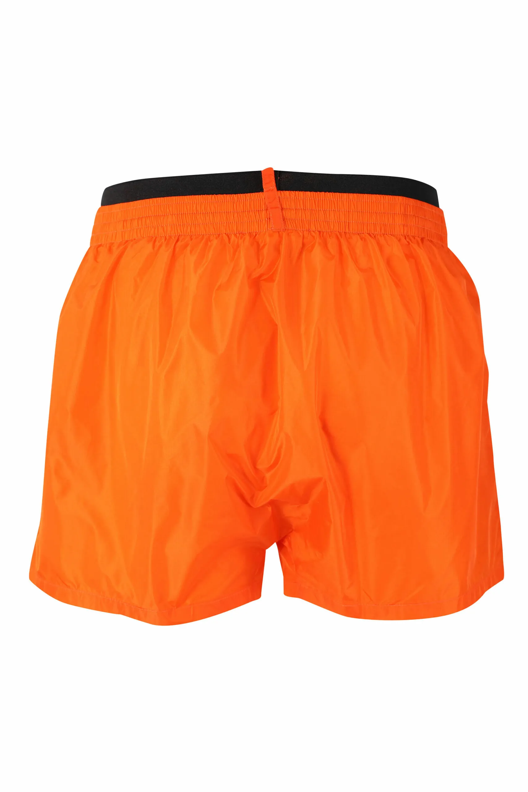 Bañador midi naranja con logo en goma