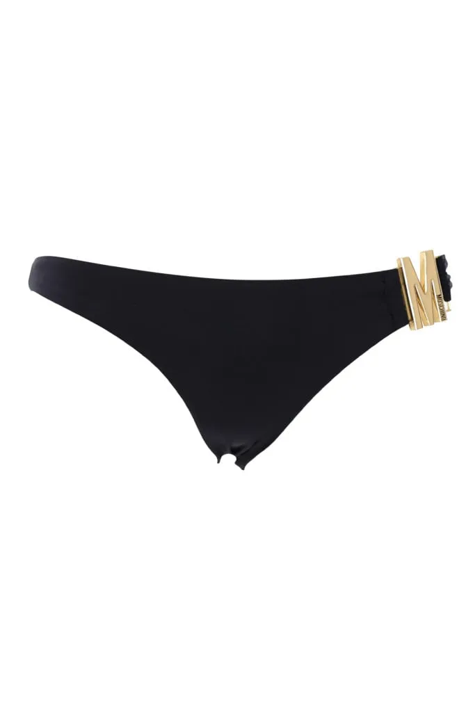 Bañador negro con logo M en dorado
