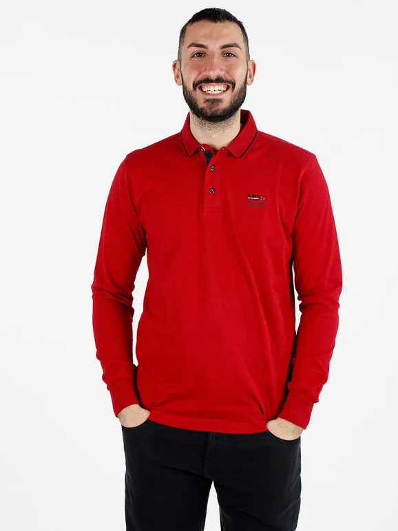 Be Board Polo de hombre de algodón de manga larga