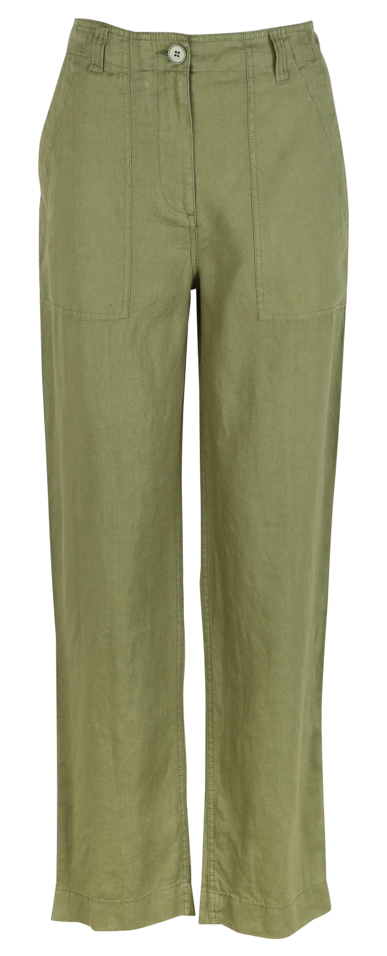 BENSIMON HUGUES  PANTALóN RECTO DE LINO EN CAQUI