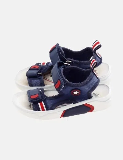 Beppi Sandalia azul velcro