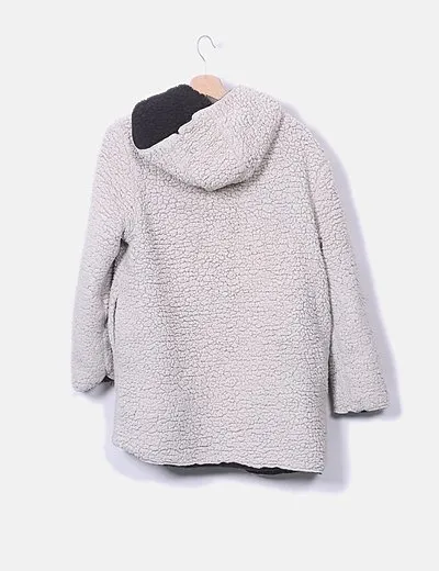 Bershka Abrigo reversible con capucha