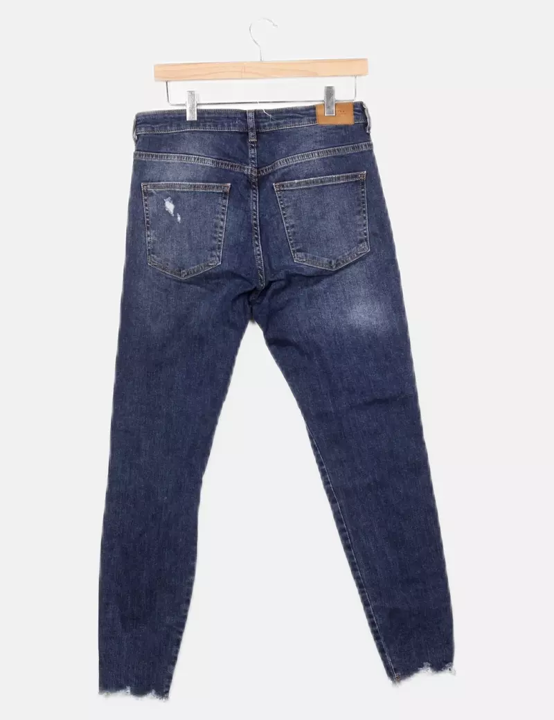 Bershka Pantalón denim azul