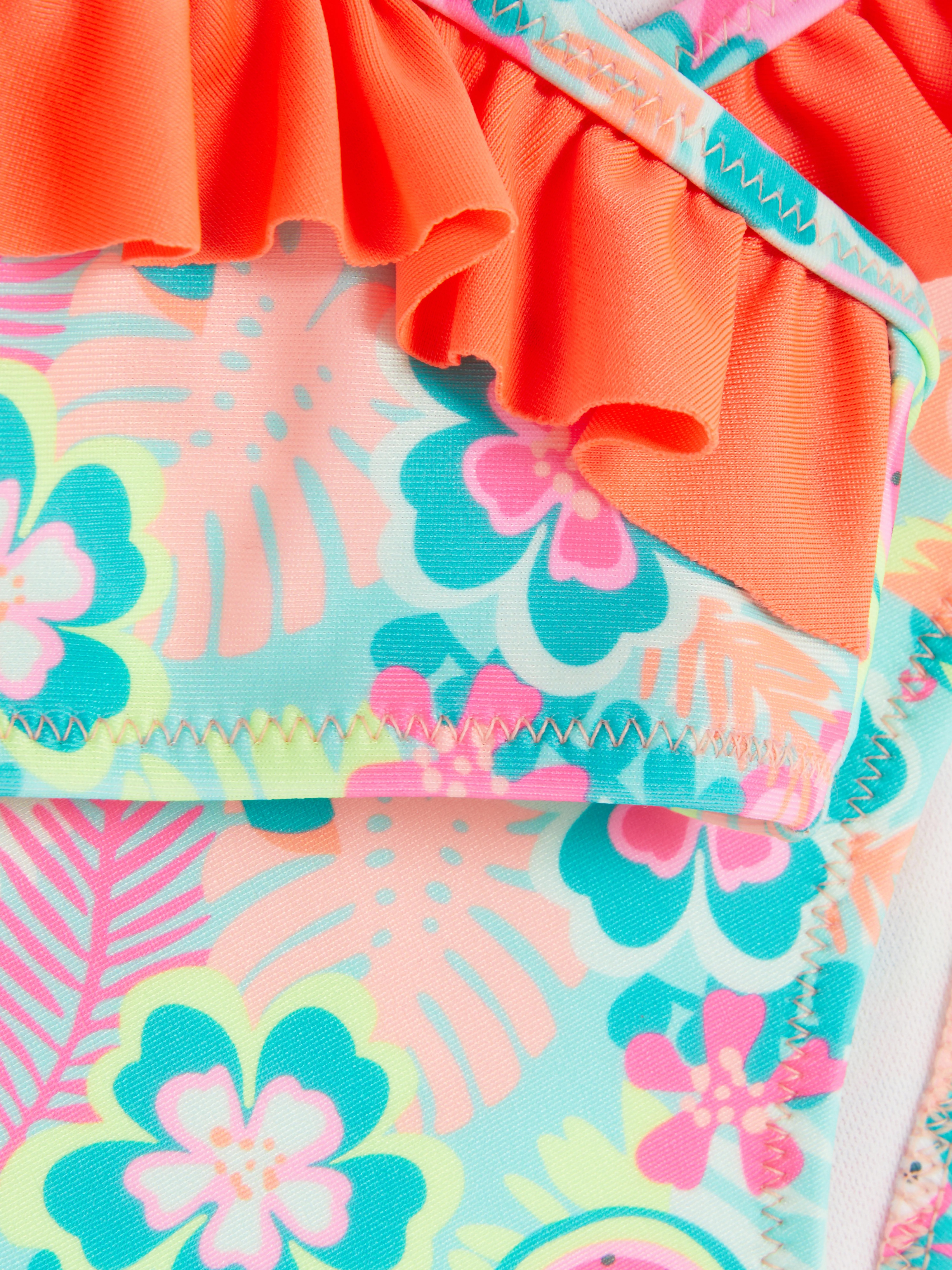 Bikini tropical con volantes