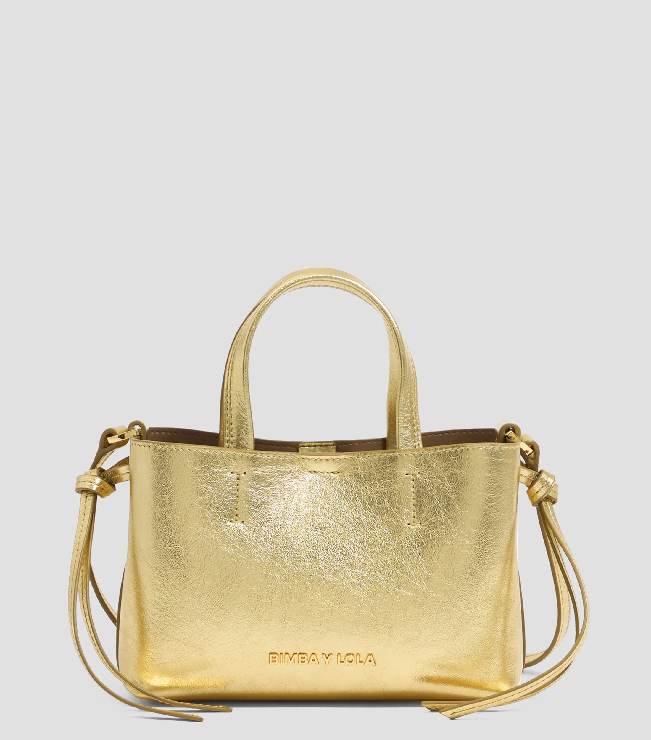 Bimba y Lola Bolso crossbody Chihuahua mini piel oro Mujer