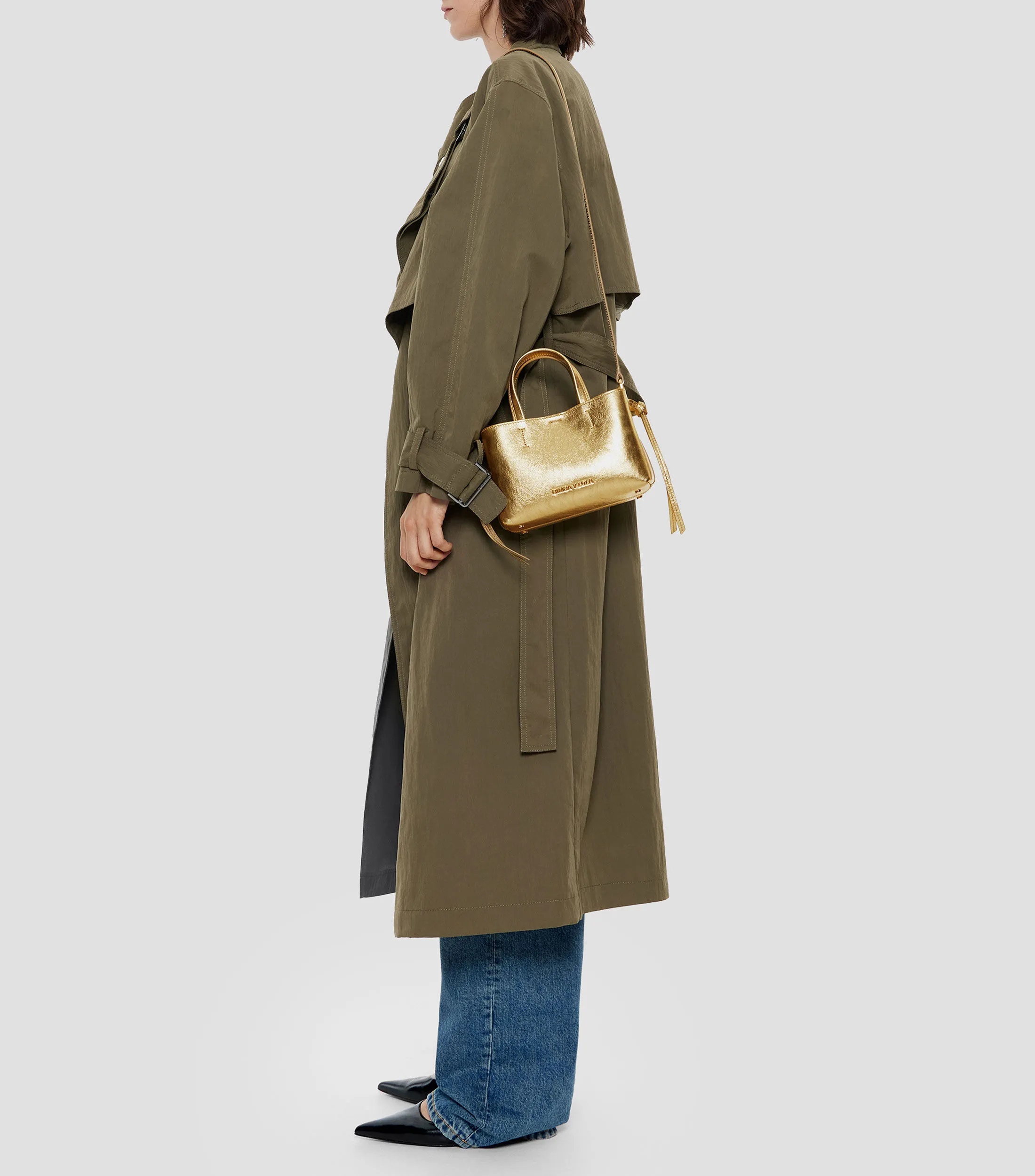 Bimba y Lola Bolso crossbody Chihuahua mini piel oro Mujer