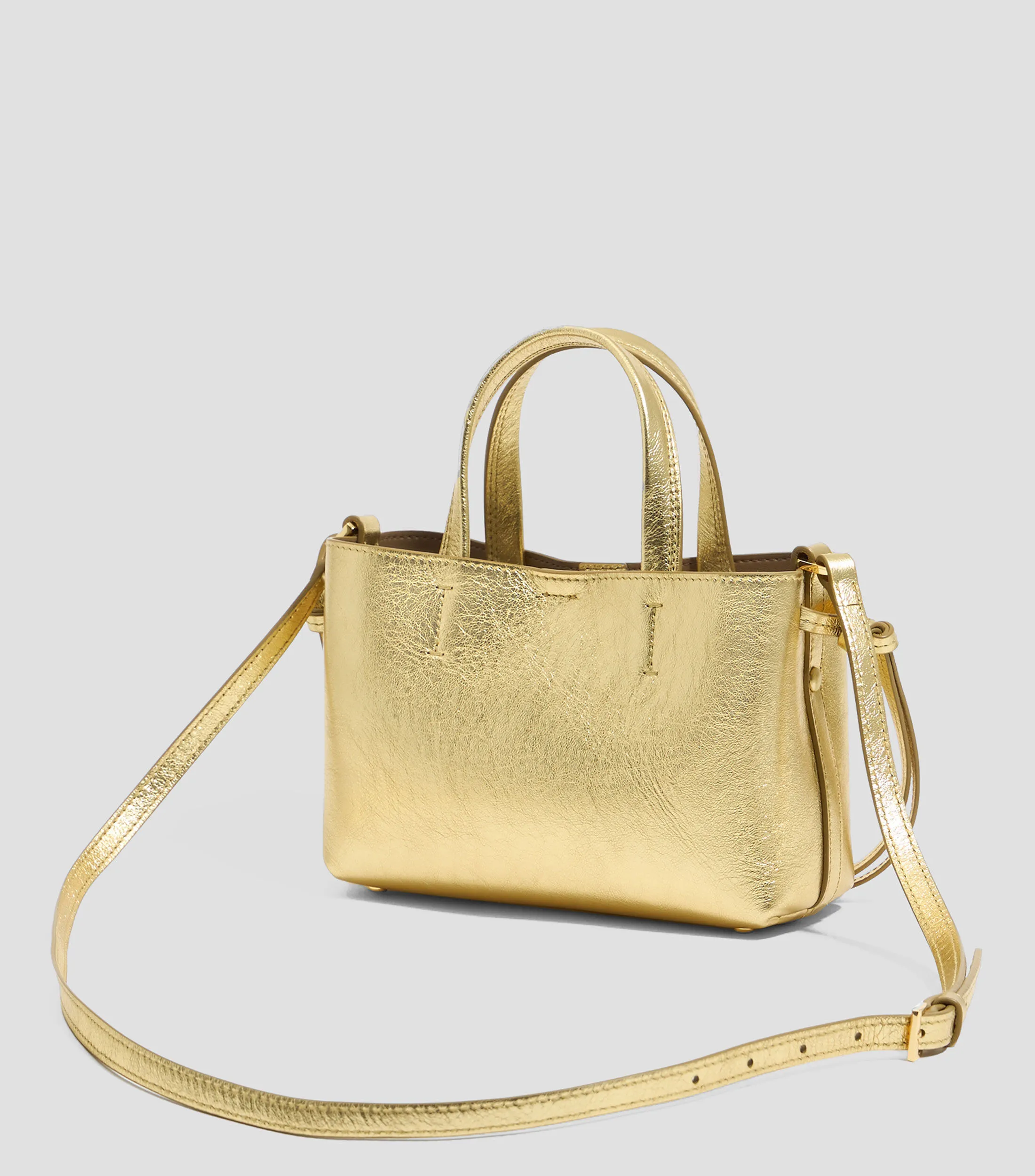 Bimba y Lola Bolso crossbody Chihuahua mini piel oro Mujer