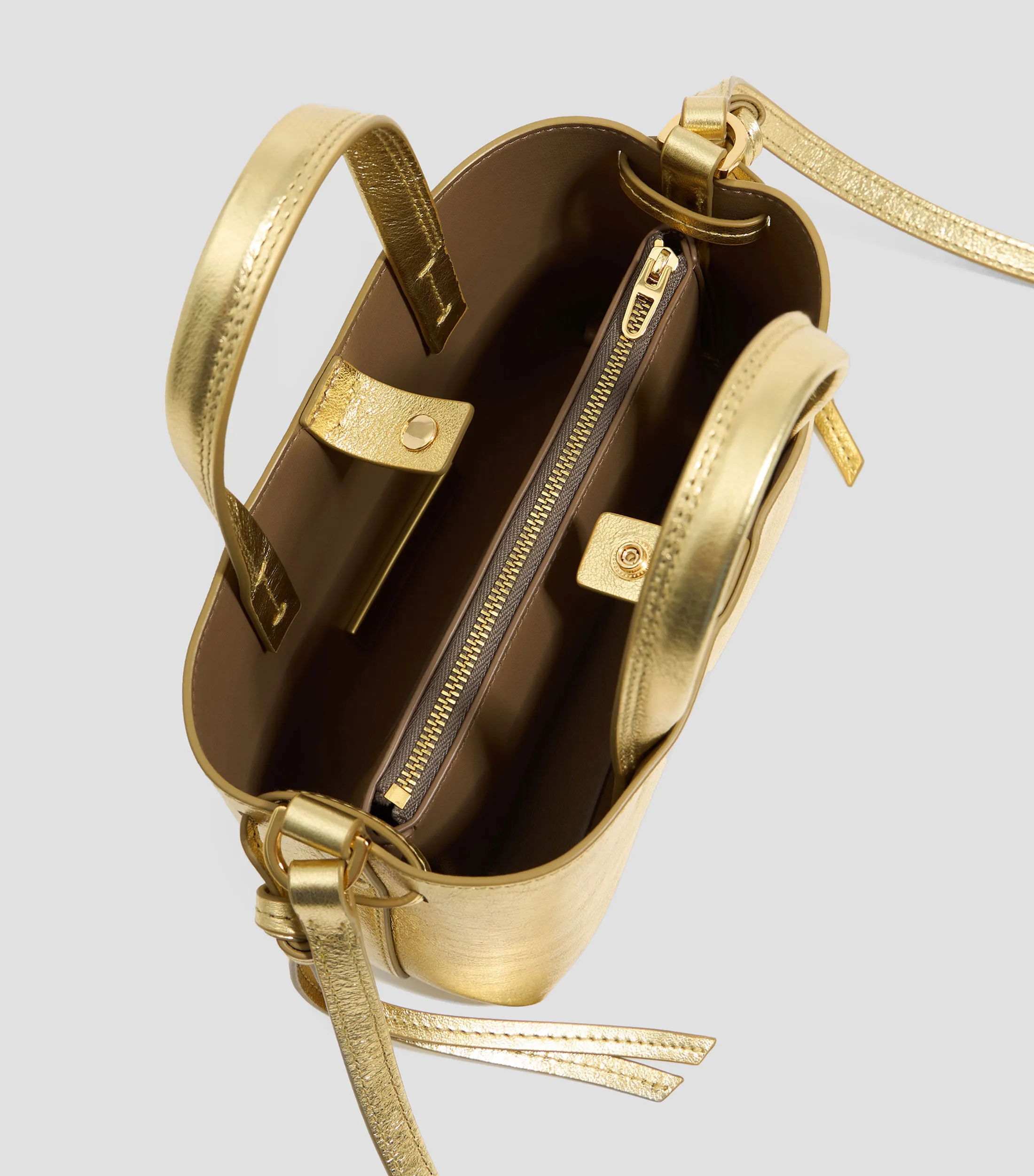 Bimba y Lola Bolso crossbody Chihuahua mini piel oro Mujer